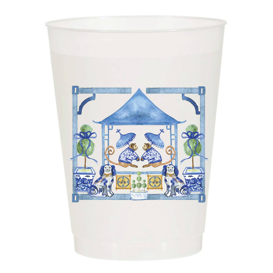 Chinoiserie All Day Frosted Cups-Chinosierie: Pack of 6