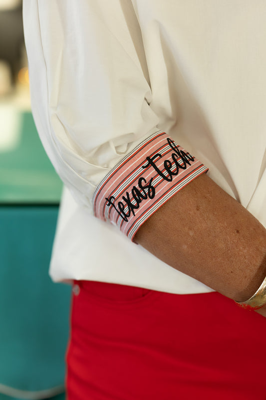 Texas Tech White Cotton Poplin Shirt