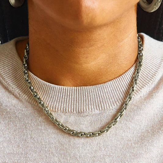 Admiral Row - Silver Weave Chain Necklace