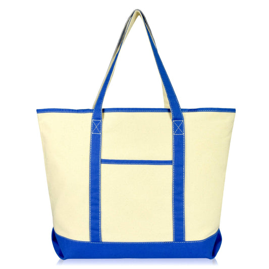 Royal Blue Tote Bag with Custom Monogram