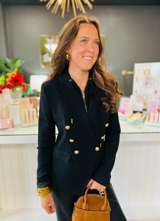 Helen Double Breasted Blazer - Black