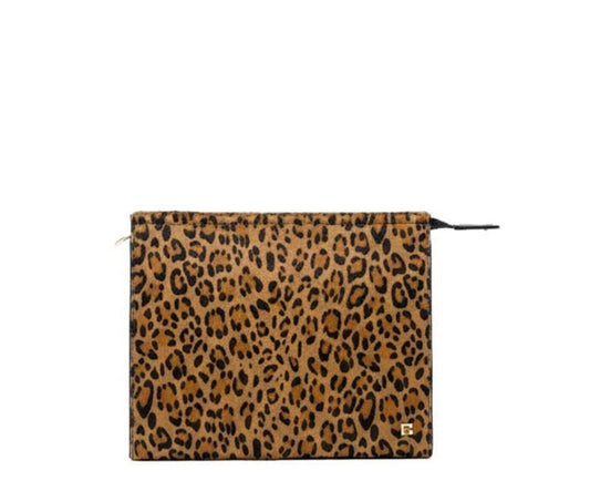 Cleo Leopard Calf Hair Clutch