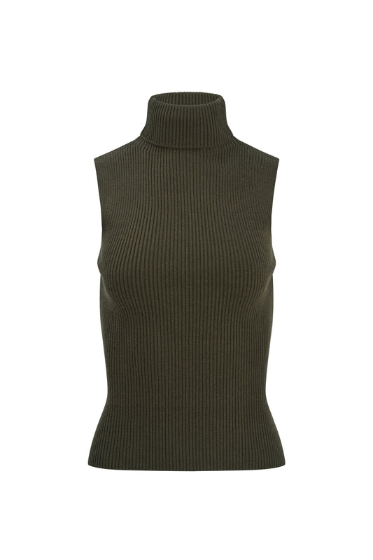 Annie Sleeveless Sweater - Military