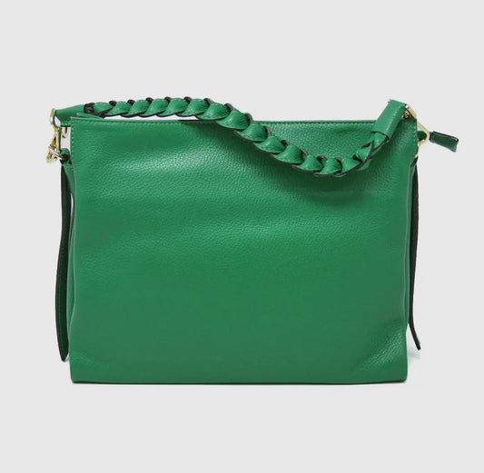 Leather Trapeze Bag - Kelly Green