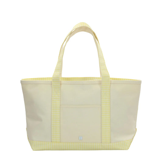 Gingham Buttercup Medium Tote - Coated Canvas