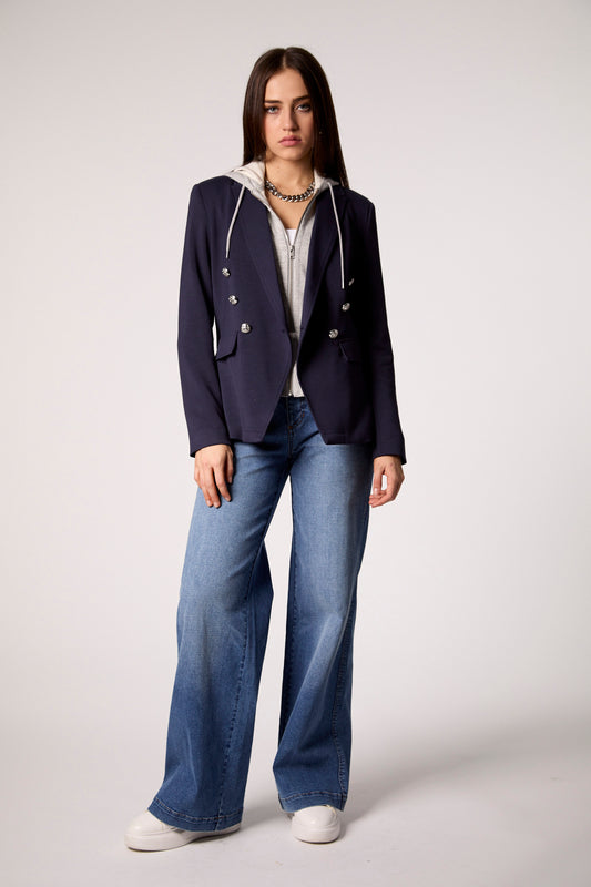 Helen Double Breasted Blazer - Navy
