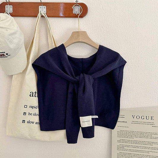 Knit Shawl - Navy