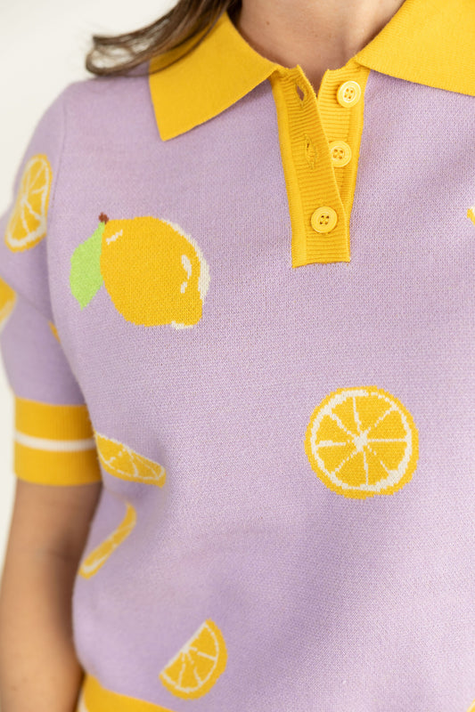 Lemon Short Sleeve Sweater