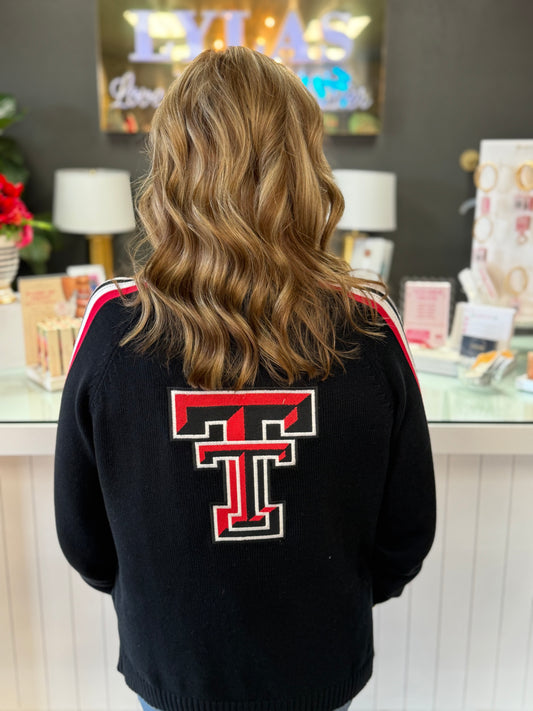 Double T Quarter Zip Sweater - Black