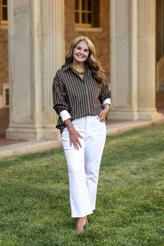 Faith Striped Button Down