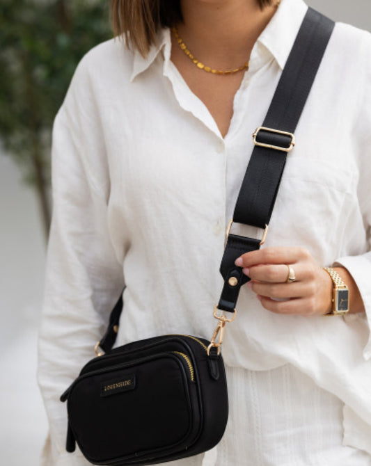 Cali Nylon Crossbody Bag - Black