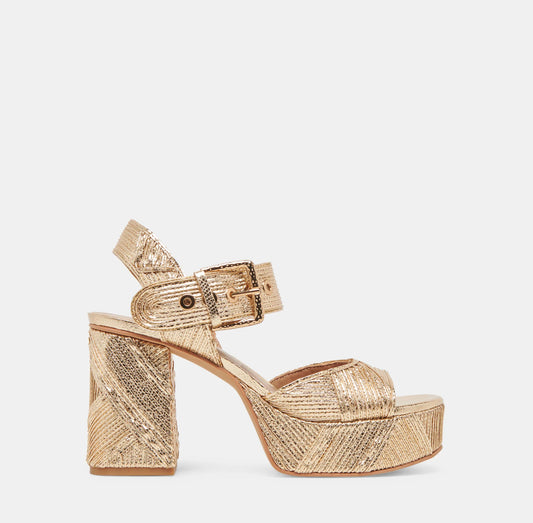 Bobby Deco Heels - Gold Woven