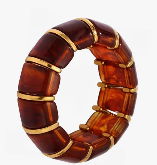 Lacey Stretchy Bracelet- Brown