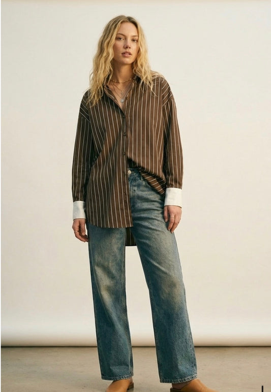 Faith Stripped Button Down