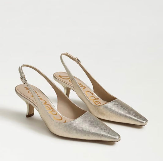 Faux Gold Leaf Bianca Slingback