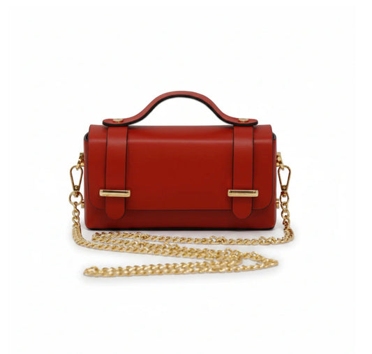 German Fuentes Top Handle Crossbody - Red