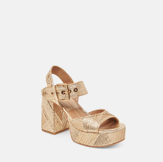 Bobby Deco Heels - Gold Woven
