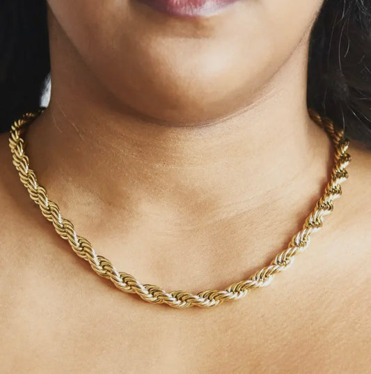 Gold Chunky Rope Chain Necklace