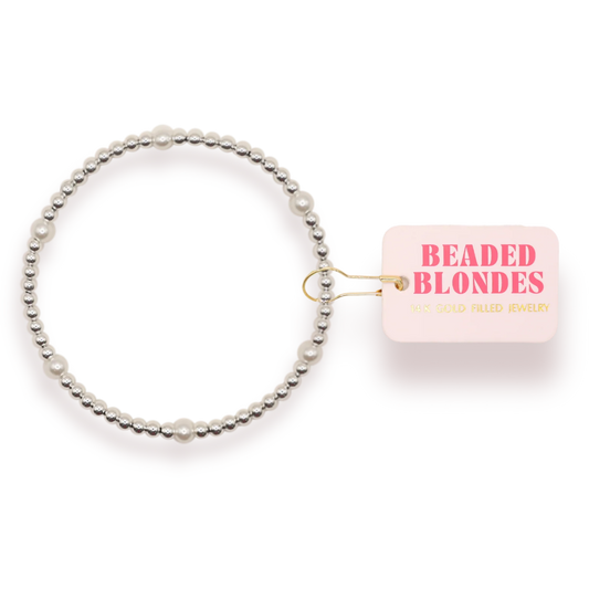 Madi Beaded Bracelet Silver