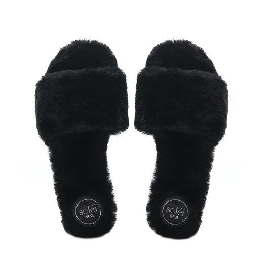 Averie Fur Slipper - Black