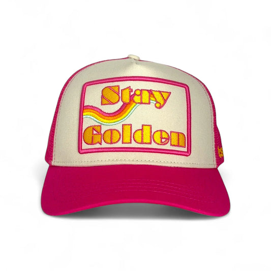 Stay Golden Trucker Hat - Pink