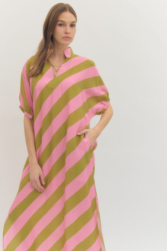 Quinn Maxi Dress - Kiwi Pink