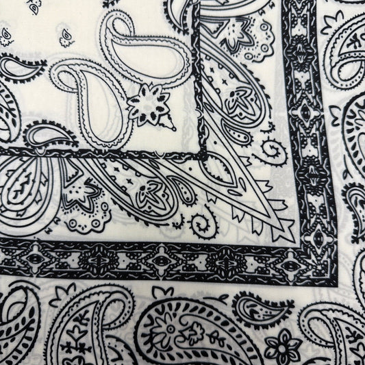 Ivory/Black Paisley Scarf