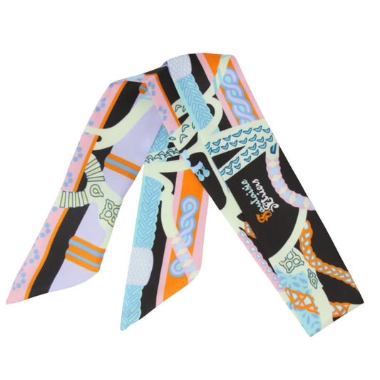 Orange Mosaic Skinny Scarf