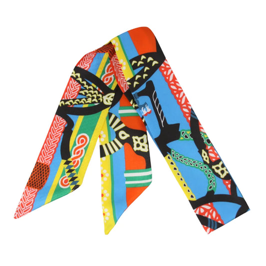 Yellow Mosaic Skinny Scarf
