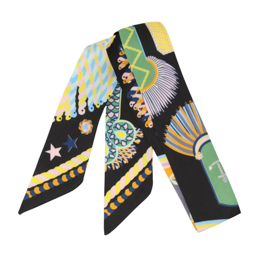 Black Festive Rainbow Skinny Scarf