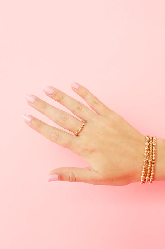 Lauren 3MM Beaded Band - Gold