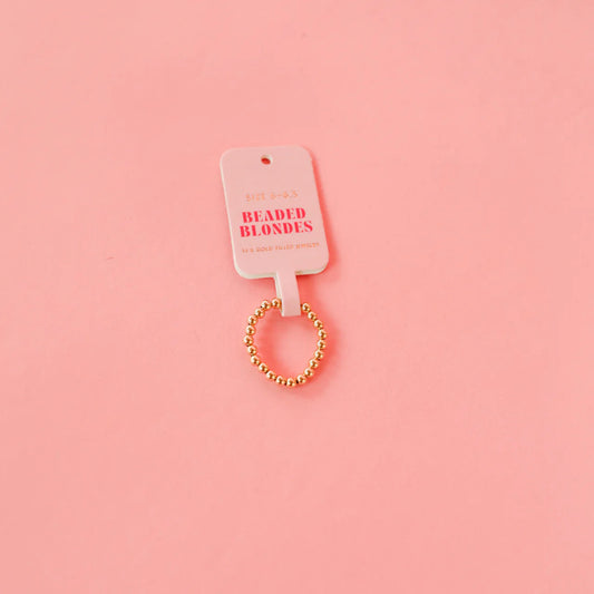 Lauren 3MM Beaded Band - Gold