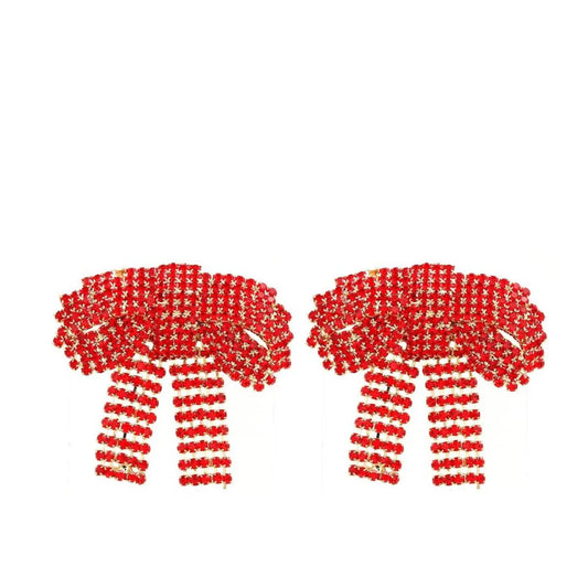 Belle Bow Earrings - Red