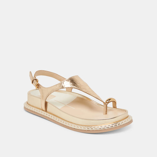 STEFAN SANDAL GOLD DISTRESSED LEATHER