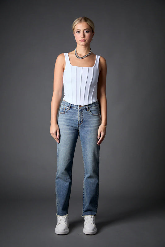 Quinn Mid Rise Recycled Straight Ankle