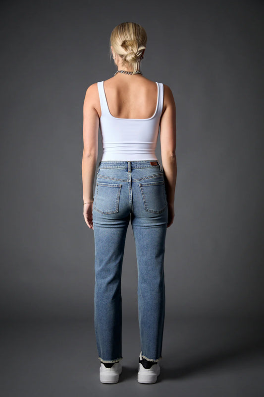 Quinn Mid Rise Recycled Straight Ankle