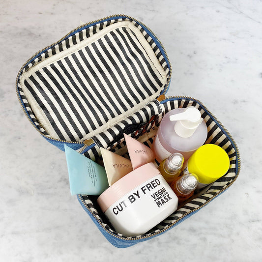 Makeup Cosmetic Box, Denim