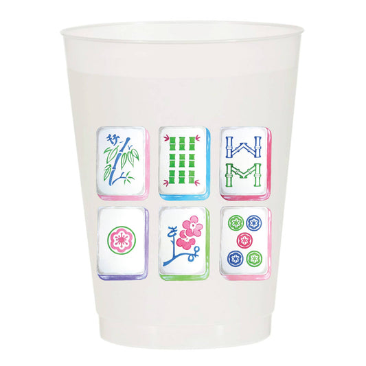 Mahjong Tiles Frosted Cups - Pack of 10