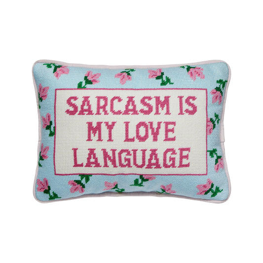 Sarcasm's My Love Embroidered Pillow