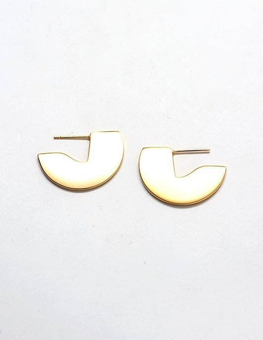 Geometric Mini Semi Circle Stud Earrings