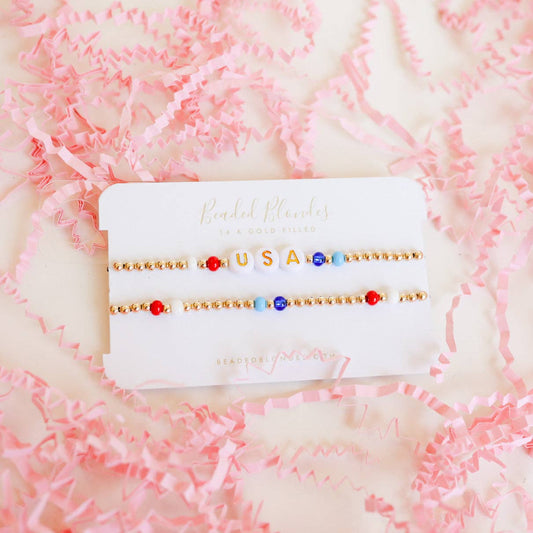 Beaded Blondes - USA Bracelet Stack