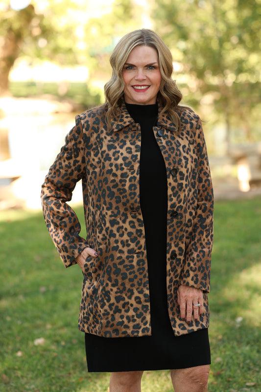 Sharon Leopard Print Coat