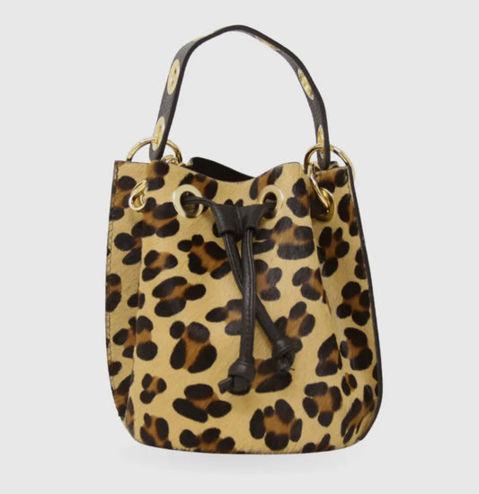 Cowhide Bucket Bag - Leopard