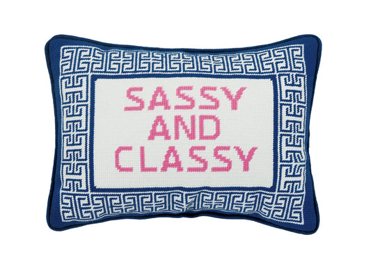 Sassy And Classy Embroidered Pillow