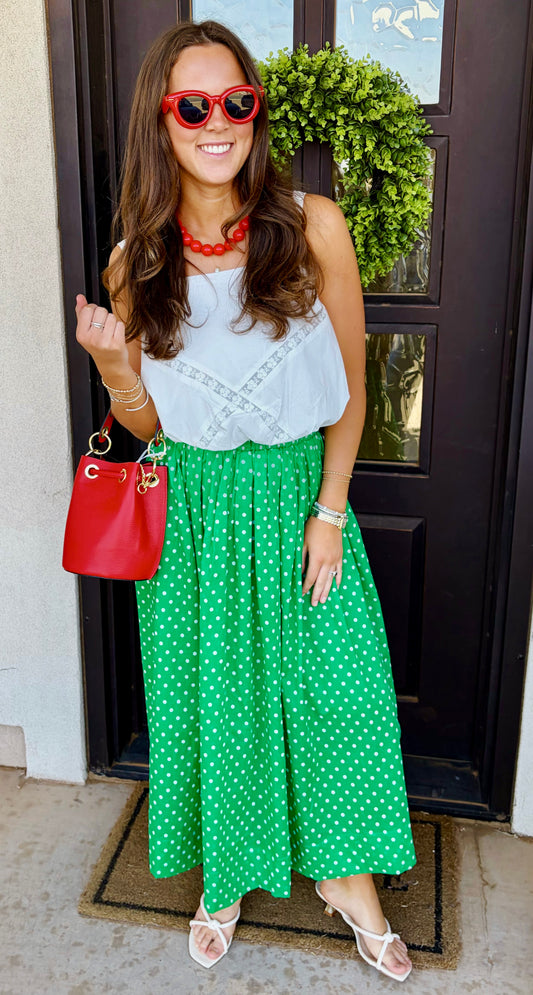 Sophie Polka Dot Midi Skirt