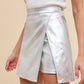 Metallic Silver Skort