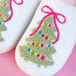 Pink Bow Christmas Tree Slippers