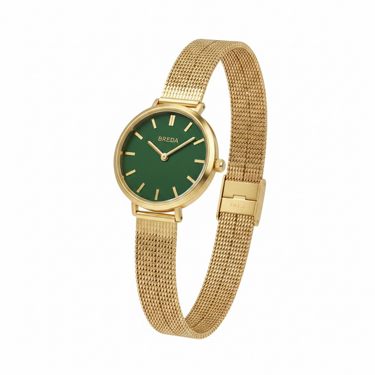 BREDA Beverly Mesh Gold/Emerald
