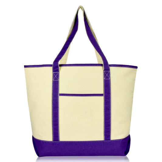 Purple Tote Bag with Custom Monogram