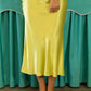 Chartreuse Satin Skirt